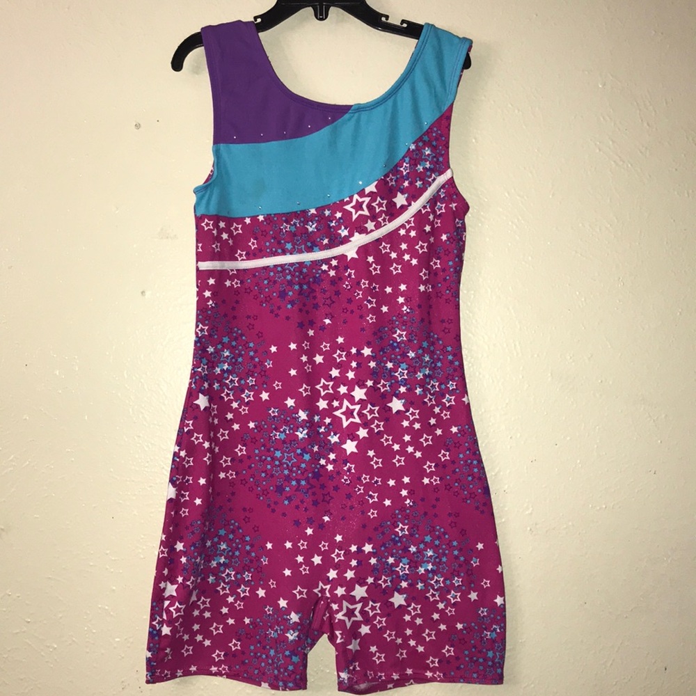 3/$20.Moret girl,pink gymnastics leotard,size 12.